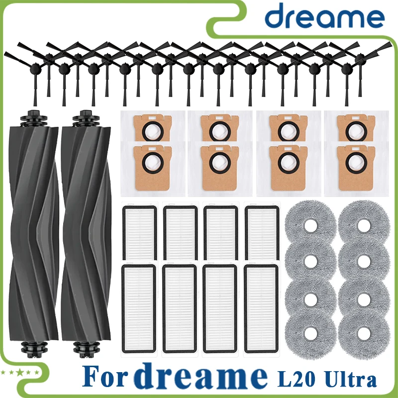 

Dreame Bot L20 Ultra / L30 Ultra / X20 Pro Supplies Main Side Brush Mop Cloths Hepa Filter Dust Bags Accessories Parts