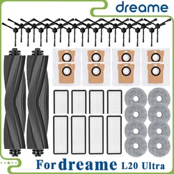 Fit For Dreame Bot L20 Ultra / L30 Ultra / X20 Pro Supplies Accessories Main Side Brush Mop Cloths Hepa Filter Dust Bags Parts