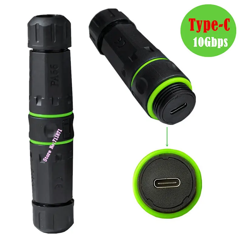 Zewnętrzne wodoodporne złącze adaptera przedłużającego Usb3.1 typu C żeńskie na żeńskie 1 2 Gniazdo adaptera przedłużającego Usb C typu C żeńskie