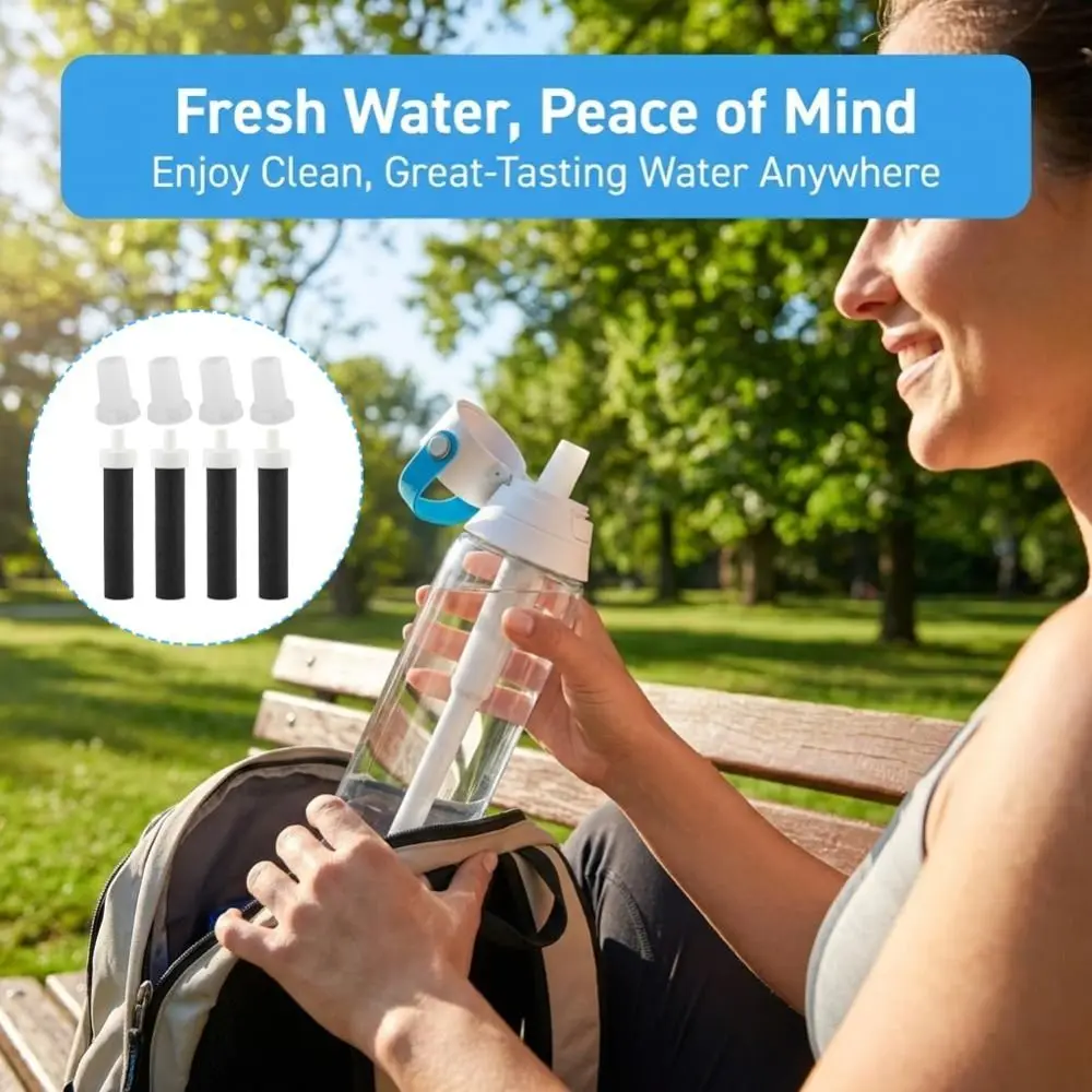 BPA-Free Water Bottle Filters Purifying Leak-Proof Seal Replacement Filters Easy Installation Silicone Mouthpieces for Brita