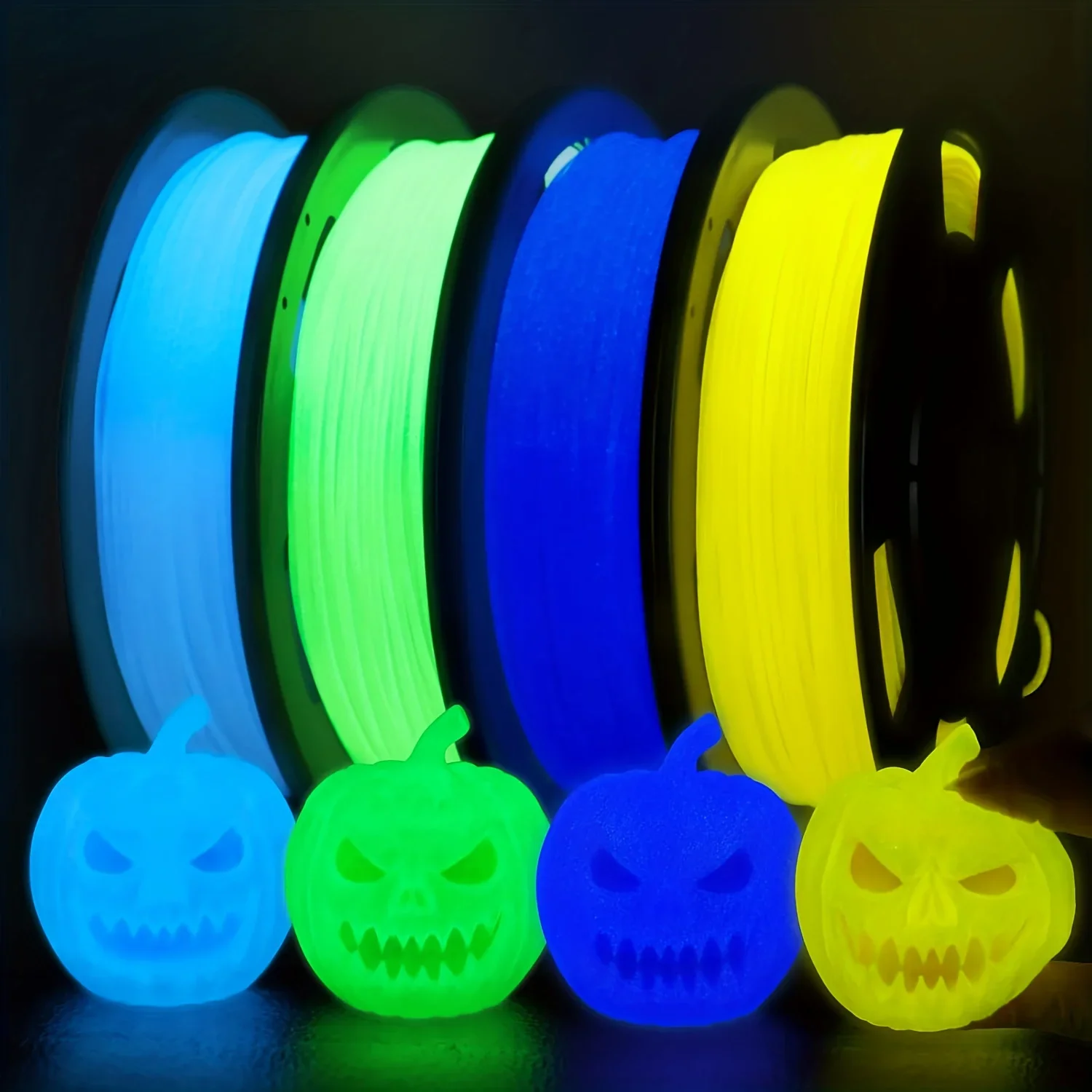 

TPU Glow in The Dark 3D Printer Filament , TPU 95A, Blue, Green, Yellow, Purple 250g/250 * 4 Pack, 1.75mm 3D printer filament.