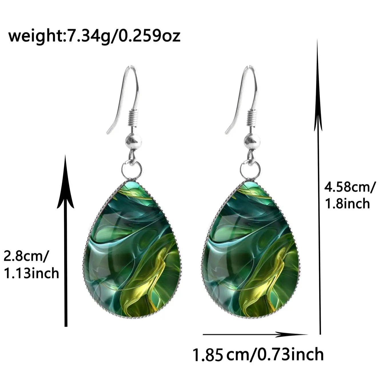 Women's Green Irregular Quicksand Pattern Earrings