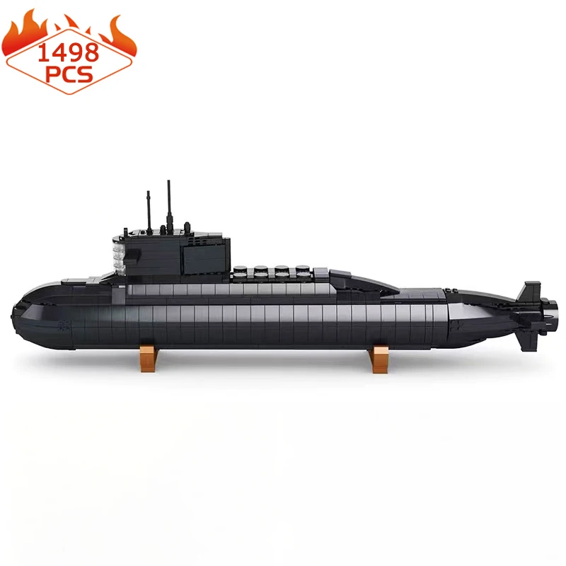 

Military The type 094 Strategic Nuclear Submarine Building Blocks Destroyer Ship Bricks WW2 Soldier Weapon Toys For Kid Gift MOC