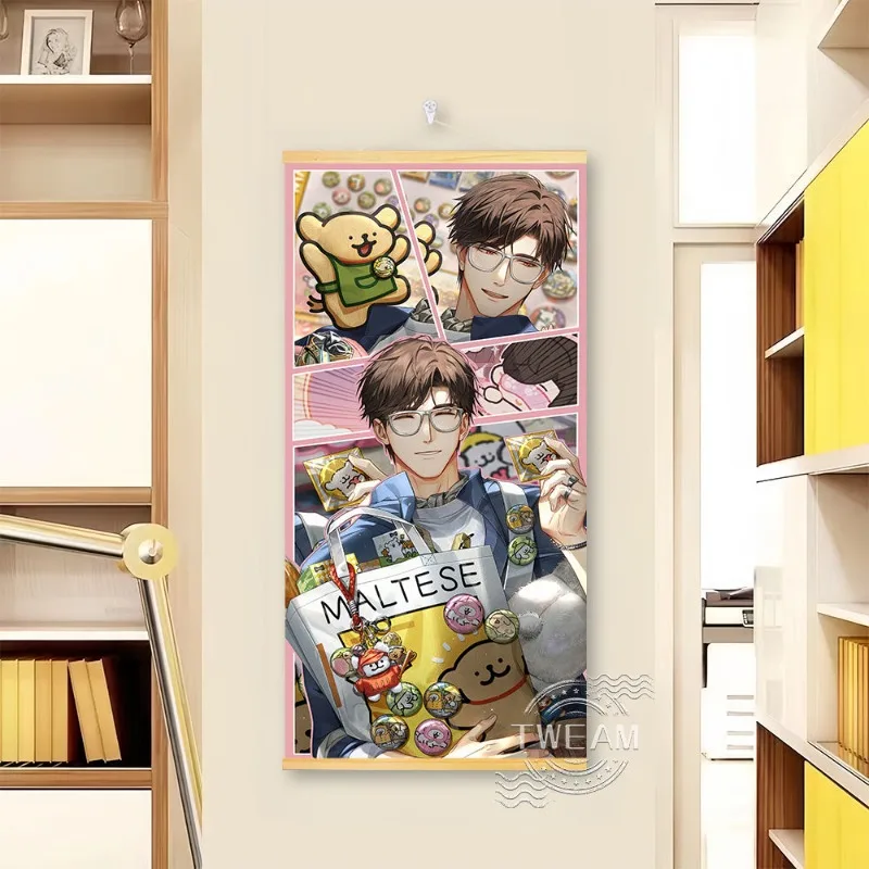 

Light and Night Anime Scroll Tapestry - Bedroom Decoration Wall Decor for Dorm, Game Character Canvas Hanging Fan Gift