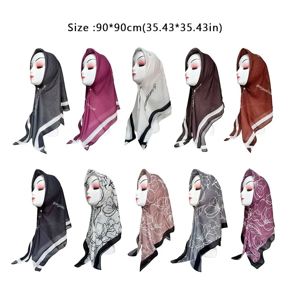 2-6 Years Old Sun Protection Islamic Underscarf Rose Flower Soft Hijabs Cap Beautiful Breathable Head Scarves for Men Women