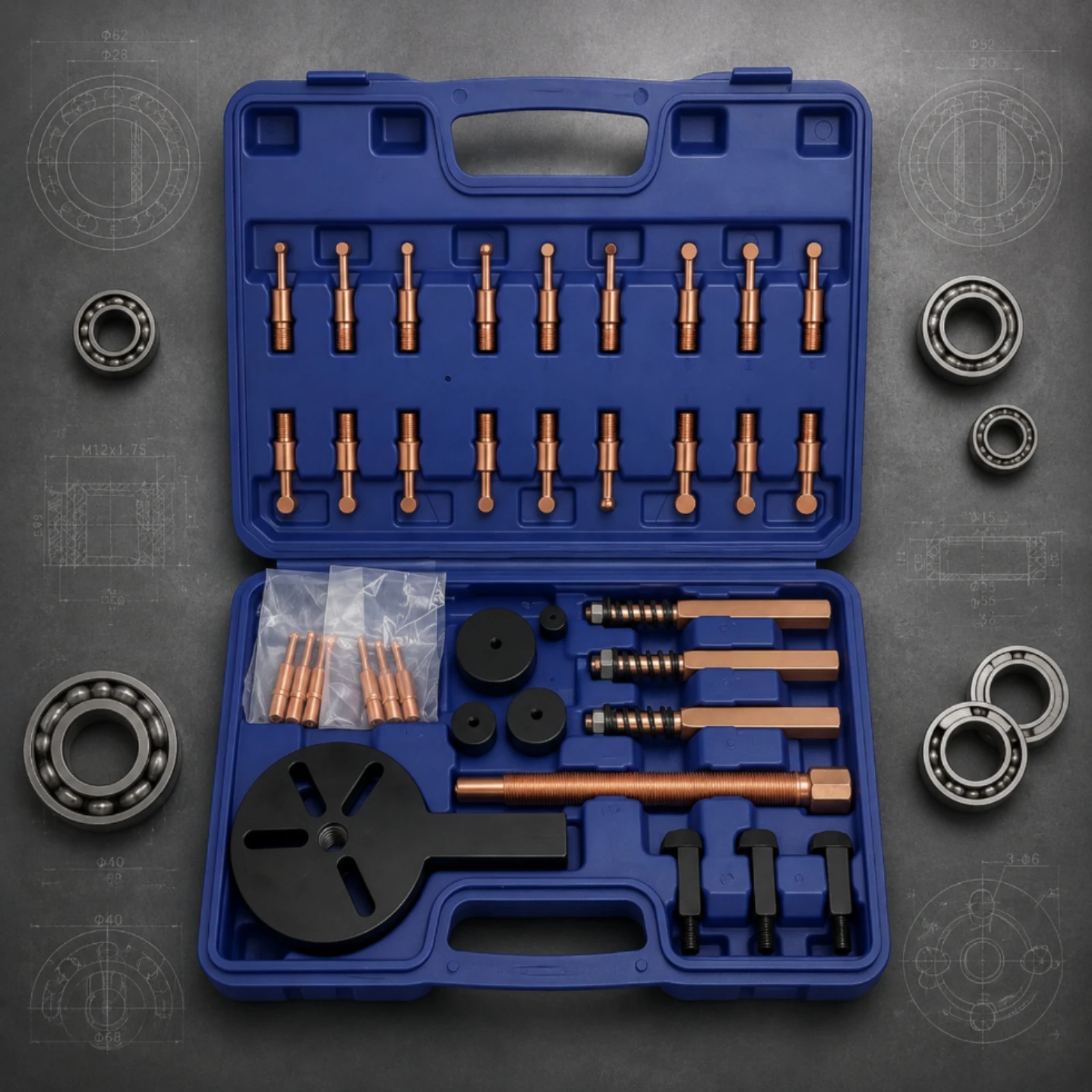 Bearing Puller Kit with Case Organized Bearing Puller Set Removal Tool Kit Allall-Purpose High Hardness for Mechanics, Garage view 4