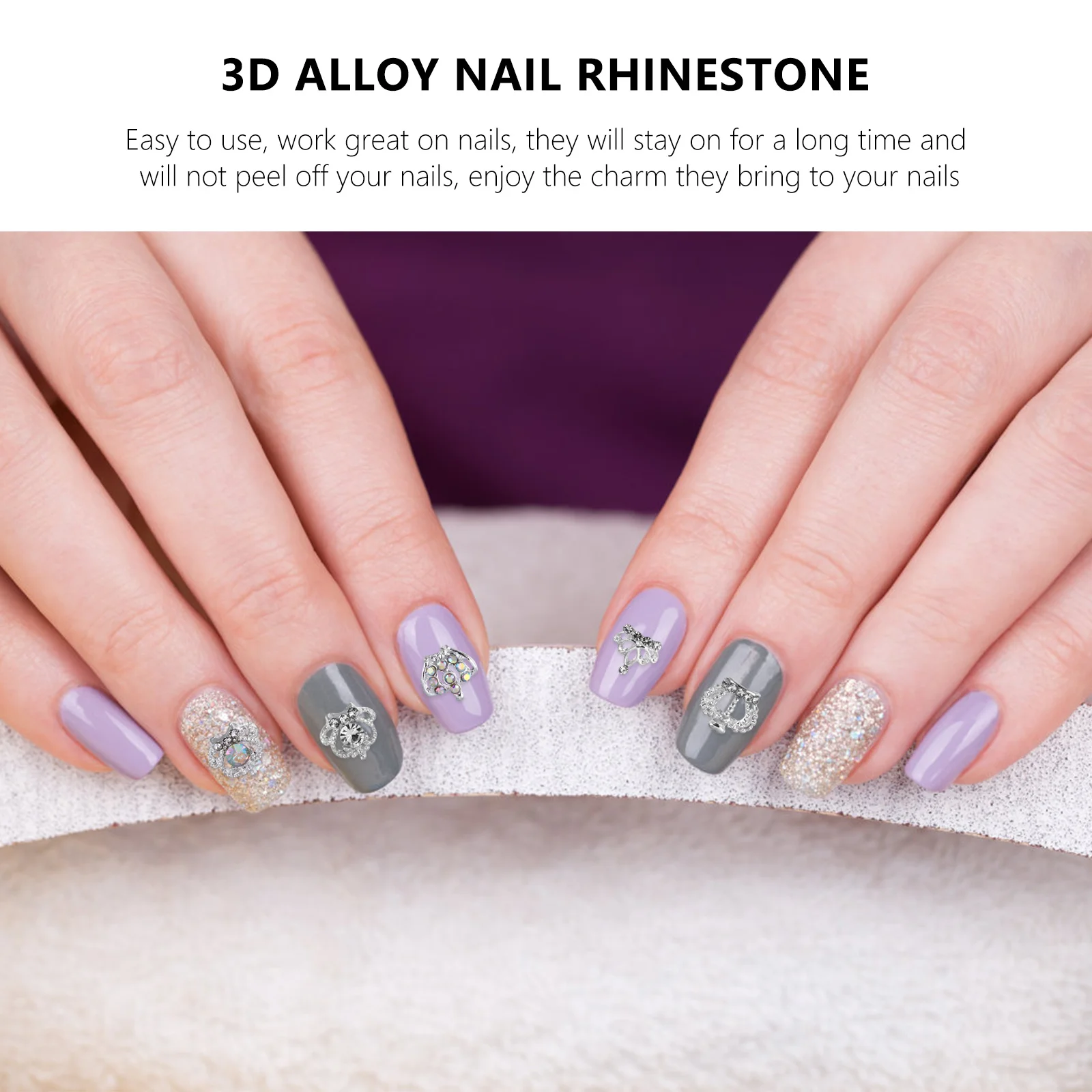 

50pcs Crown Charms 3D Alloy Nail Art Decor Diy Manicure Studs Rhinestones Accessories Nail Decoration Festival Gift