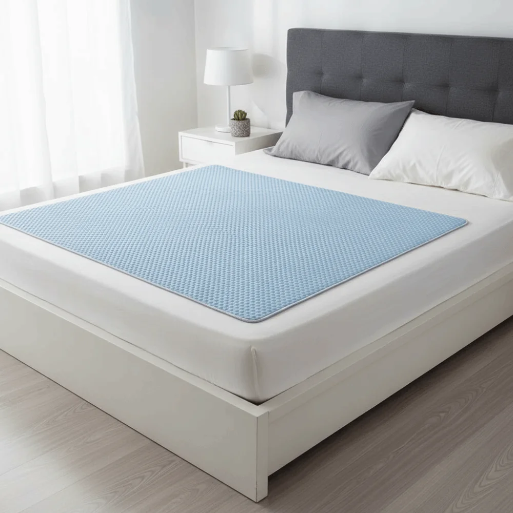 Breathable Summer Cooling Mattress Washable Skin-friendly Ice Silk Bed Mat Non-slip Pilling-Resistant Cooling Mattress Pad