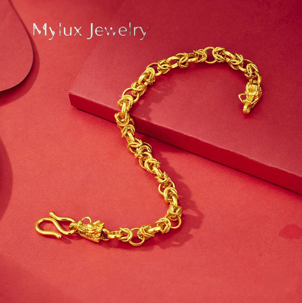 

Mylux Jewelry Gold Store launches 9999 24K pure gold faucet series bracelet necklace men's faucet twist chain domineering keel c