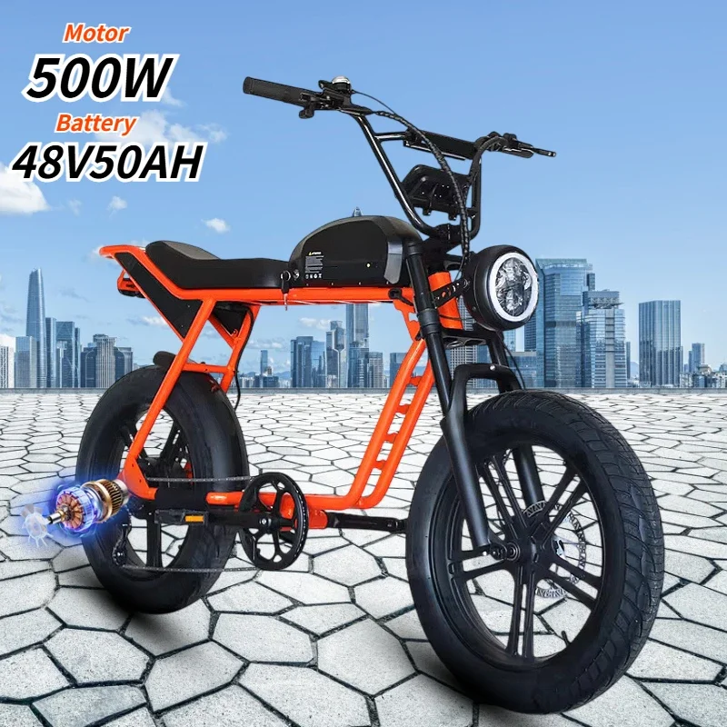 Electric bicycle 500W48V50AH lithium battery fat tire road off-road electric motorcycle fashionable off-road electric vehicle