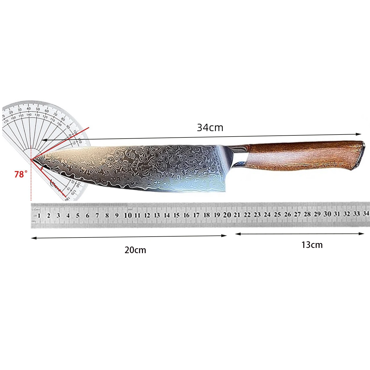 8 Inch Chef Knife 67-layers Damascus VG10 Steel Blade Slicing Vegetables Cleaver Meat Japanese Kitchen Sharp Knife Wood Handle