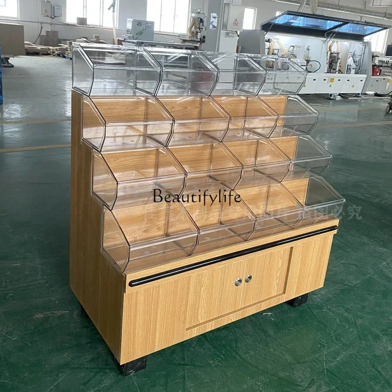 

pg451Supermarket Scattered Shelf Boutique Convenience Store Snacks Snack Food Storage Wooden Display Cabinet