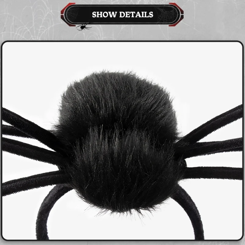 Scary Spiders Hairhoop Festival Headband Halloween Dressingup Costume Headpiece Theme Party Headband Holiday Props Supply