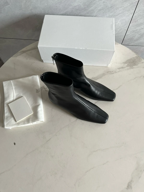 Withered 2024 jesienne minimalistyczne botki w stylu retro damskie kwadratowe Toe Chelsea Boots modne damskie eleganckie prawdziwej skóry