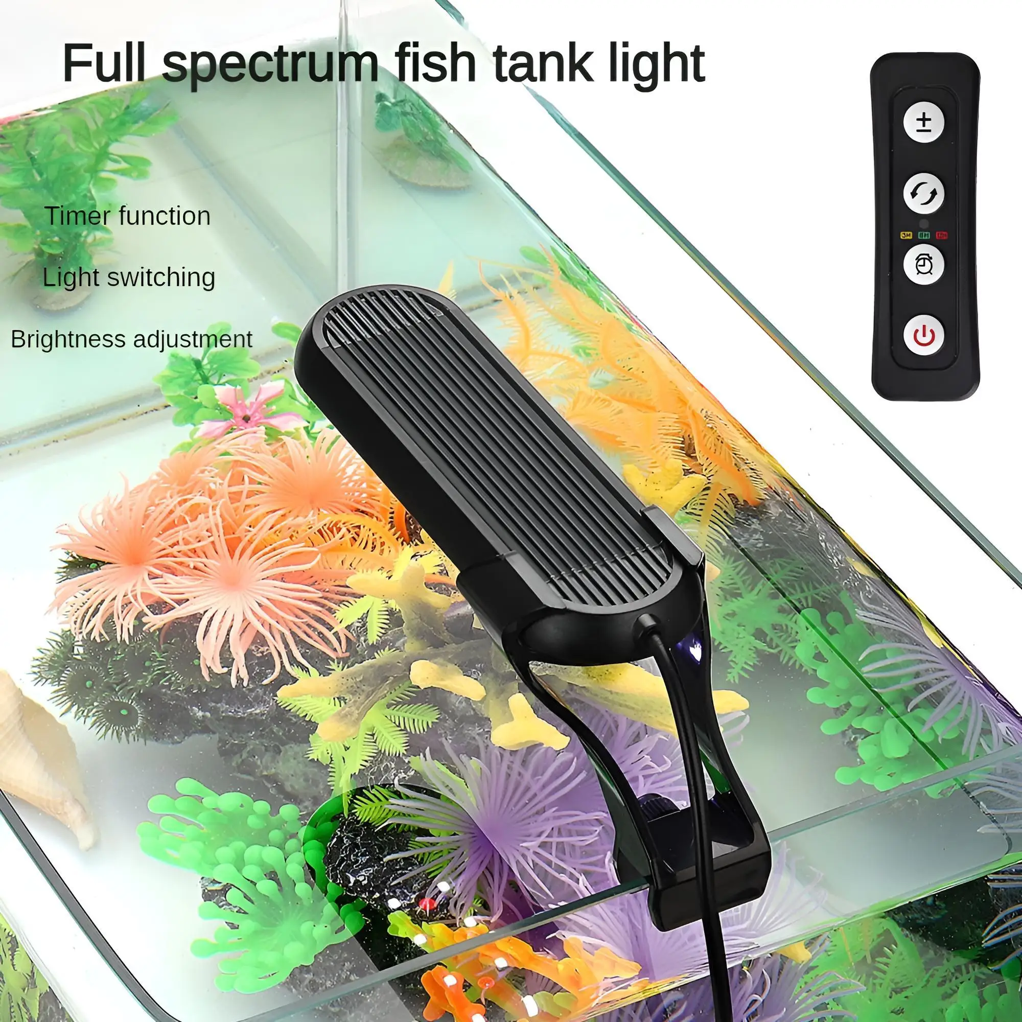 Full Spectrum Fish Tank Light USB Clip-on Timer 5 Dimming 14 Modes