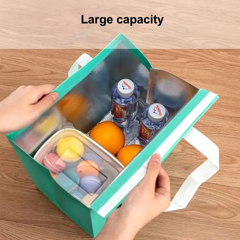 StoBag 25pcs Non-woven Insulation Tote Bags Delivery Fabric Portable Food Cake Drinks Packaging Keep Warm Cold Reusable Pouches