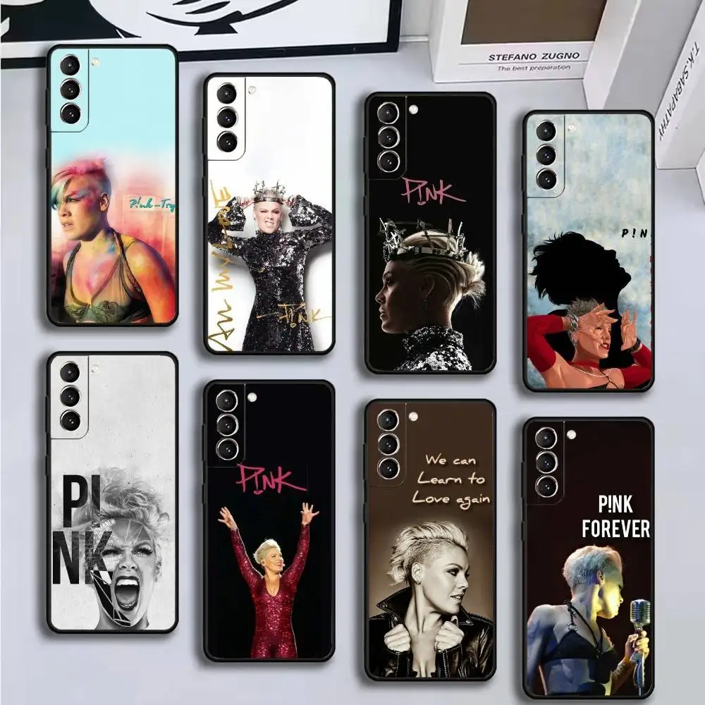 

Singer P-P!NK Phone Case For Samsung GalaxyA13,21s,22,31,32,52,53,71,72,73,Soft Black Cover