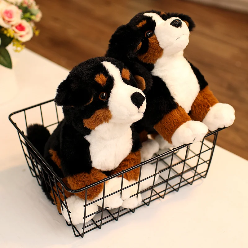 Hohe Qualität Nette Simulation Welpen Plüsch Spielzeug Nette Echte Leben Dobermann Berner Sennenhund Kuscheltiere Haustier Puppe Kind Geschenk