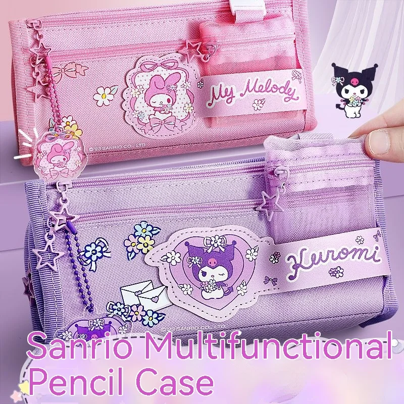 Imagem -05 - Sanrio Kuromi Pencil Bolsa para Meninas da Escola Primária Lápis Case Canela Dog Papelaria Belt