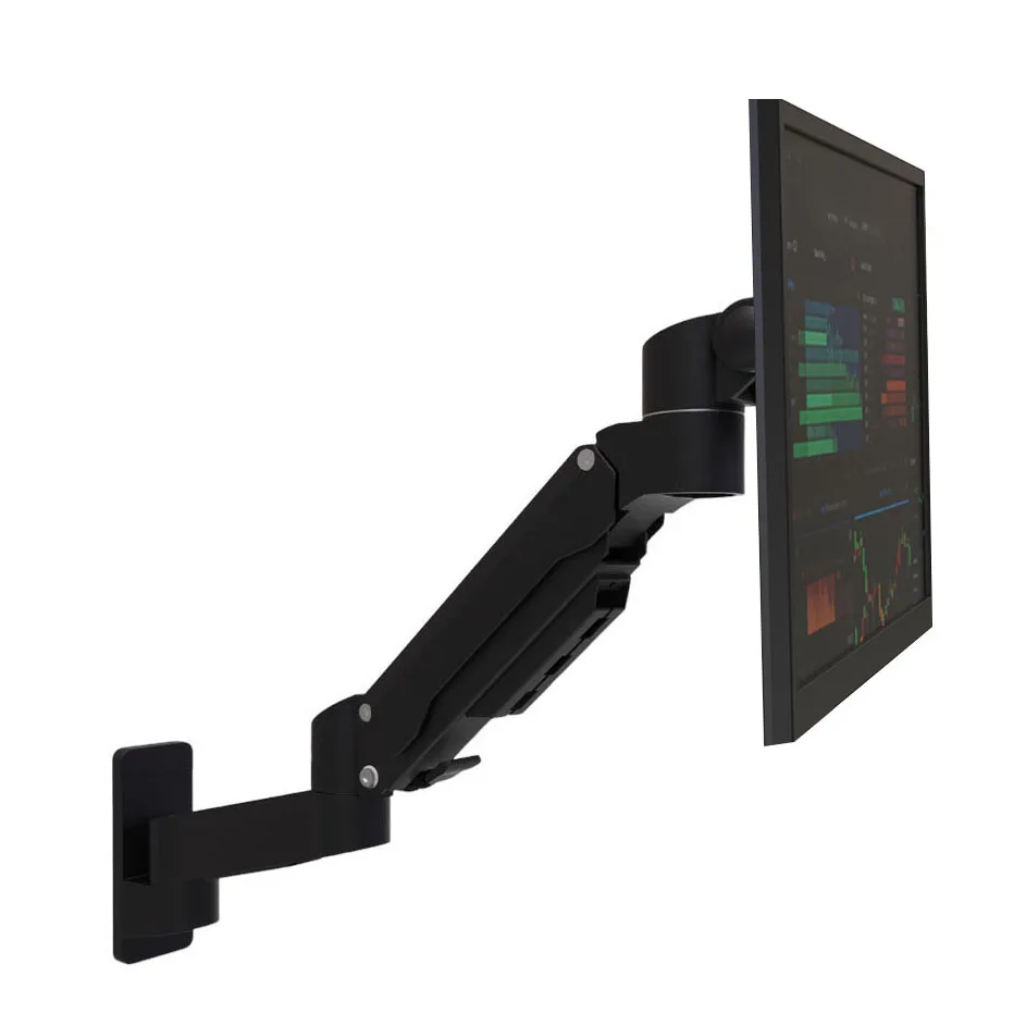 T9-GA02-W 32-Inch Commercial Monitor Arm Hot Sale Gas Spring Wall Mounted Multifunctional Display for Various