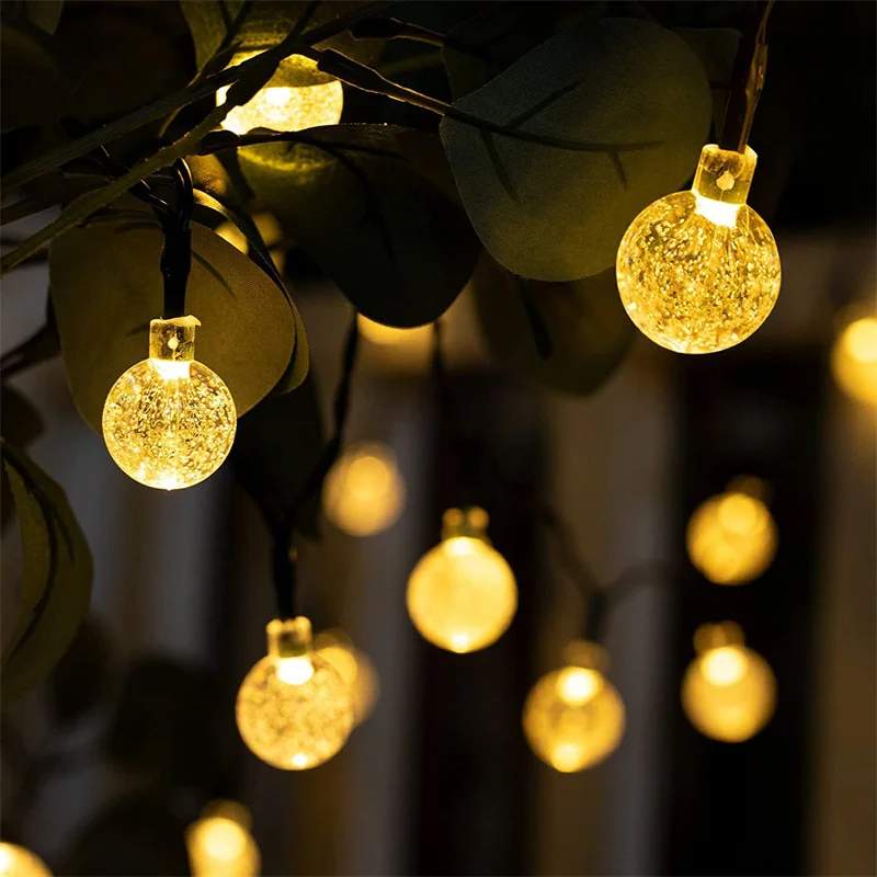 

Indoor Wedding Fairy Lights LED Battery Powered Bubble Ball String Lights for Holidays Garden Party Room Home Decorations Gift