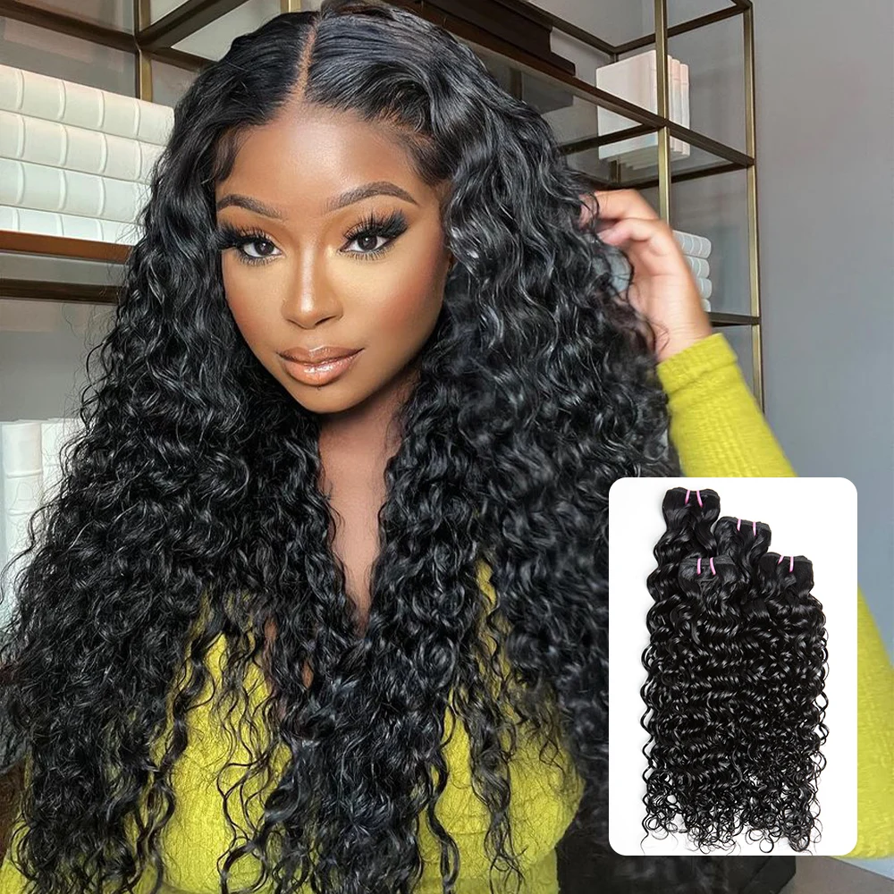 

CEXXY 16A Wet And Wavy Water Wave Unprocessed Raw 100% Human Hair Bundle Curly Deep Wave Bundles Original Vietnamese Natural Black Virgin Hair Extension Super Machine Double Weaving Quick Weave Deals 16 18 20 22Inches Female