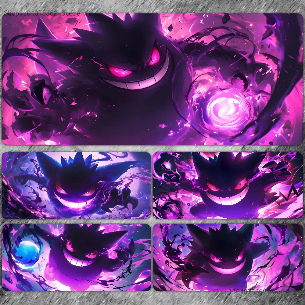 Anime P-Pokemon G-Gengar Mousepad Desk Pad Gaming Accessories Prime Gaming XXL Keyboard Pad Stitched Pad