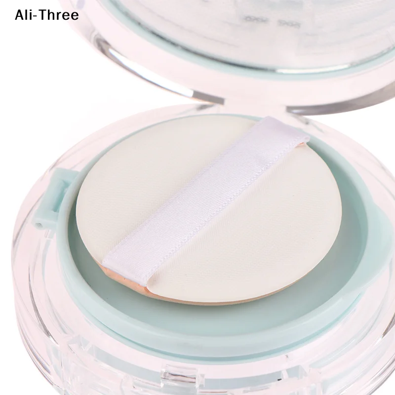 Caixa de sopro de almofada de ar vazia reutilizável portátil recipiente de maquiagem cosmética com espelho de esponja de pó para base de creme bb