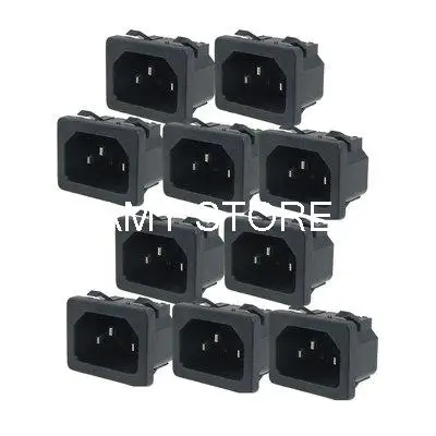 10pcs Repair Part Black C14 Power Adapter AC 10A 250V Connector