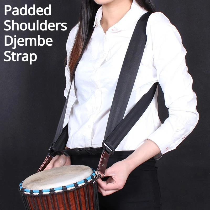 

Ремень для африканского барабана с хлопковой подкладкой, удобный, прочный, регулируемый, с регулируемыми лямками, ремень для джембе, аксессуары для музыкальных инструментов