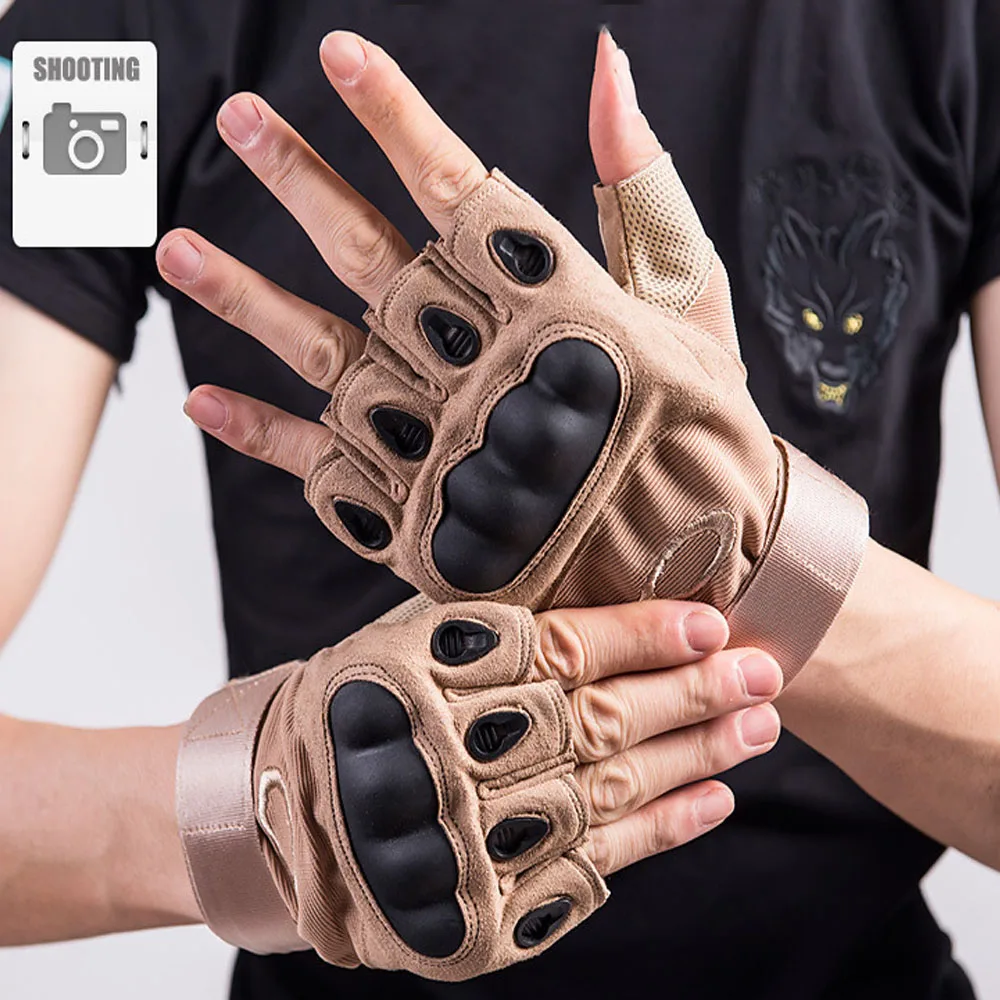 Half Finger Motorcycle Gloves Outdoor Cross Country Race Breathable Tactical Gloves Antiskid Anti-sweat Moto Bike Gloves