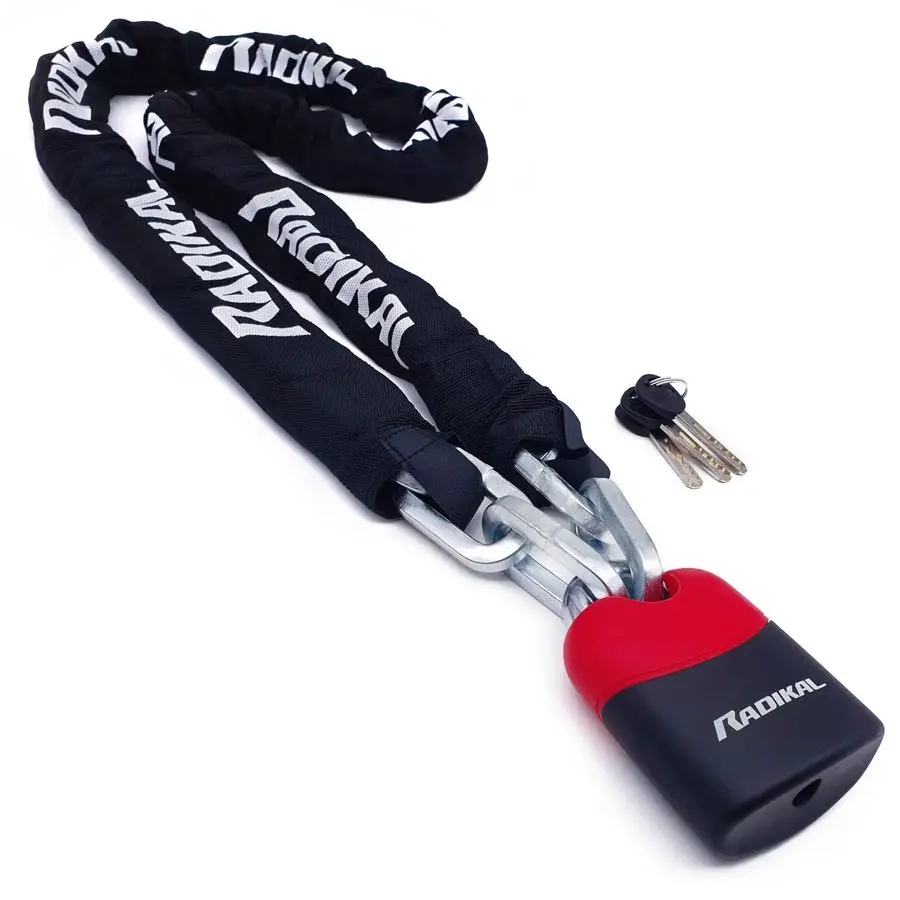 

RK4170 Motorcycle Chain Lock Padlock and Reinforced Steel Heavy Duty Chain High Security 10, 170 cm Chain and Lock Motorcycle, S