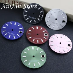 28.5MM Sunburst Watch Dial High Quality Green Luminous Watch Faces Modified Watch Accessories For NH35 NH36 4R 7S Movement