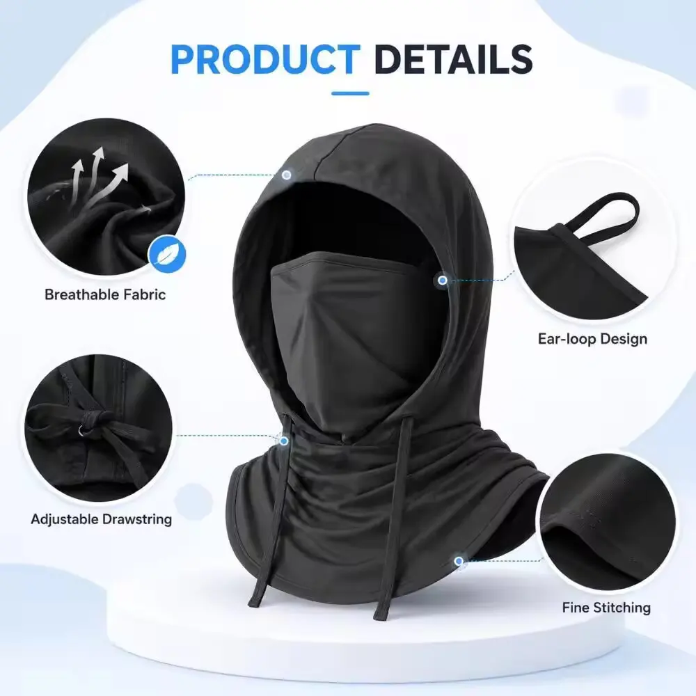 Passamontagna Unisex con Copricollo Lungo per Ciclismo, Moto, Pesca - Protezione Solare/UV, Traspirante per Sport all'Aperto