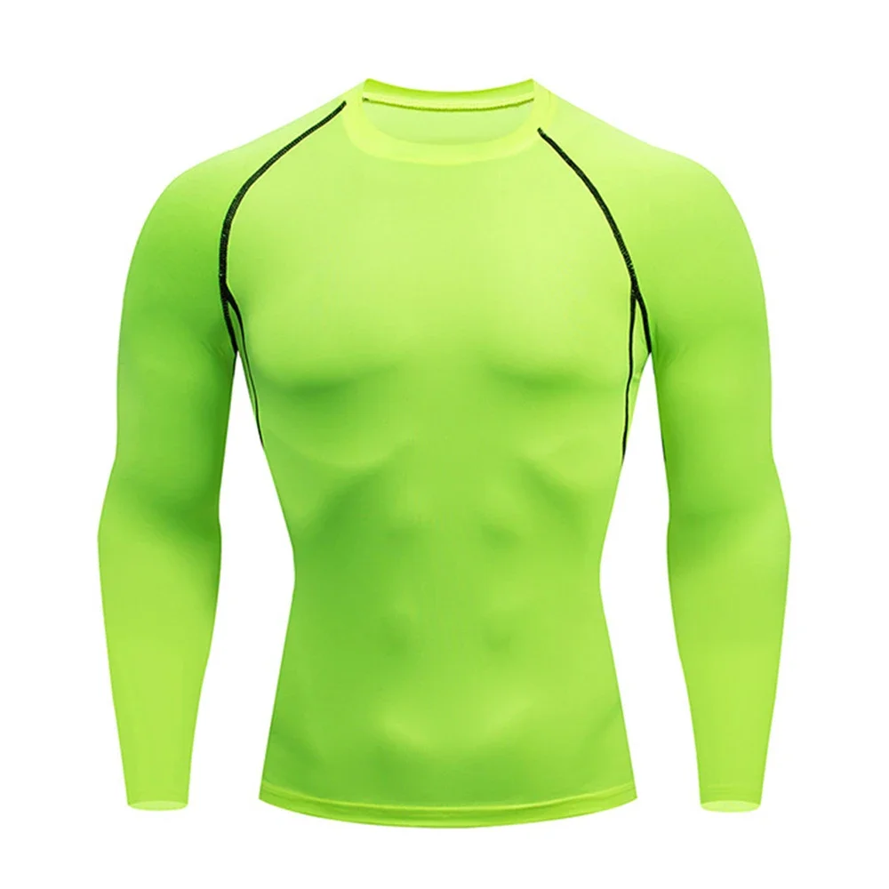 

2026 New Men's Compression Shirt Men Fitness Long Sleeve Running Shirt Man Gym Under T Shirt Football Jersey Sportswear Tights