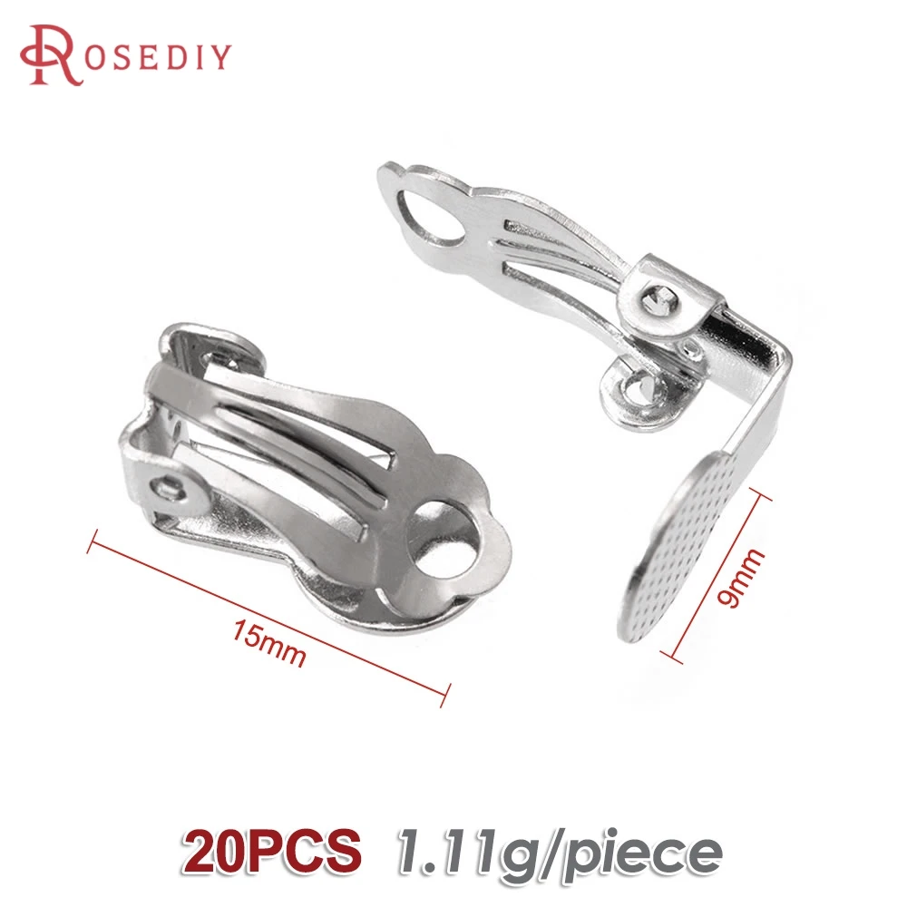18K Goud Kleur Platte Maat 9MM 10MM 12MM 15MM 16MM 18MM Messing Platte Stok oorbellen Clip Diy Sieraden Maken Oorbellen Accessoires
