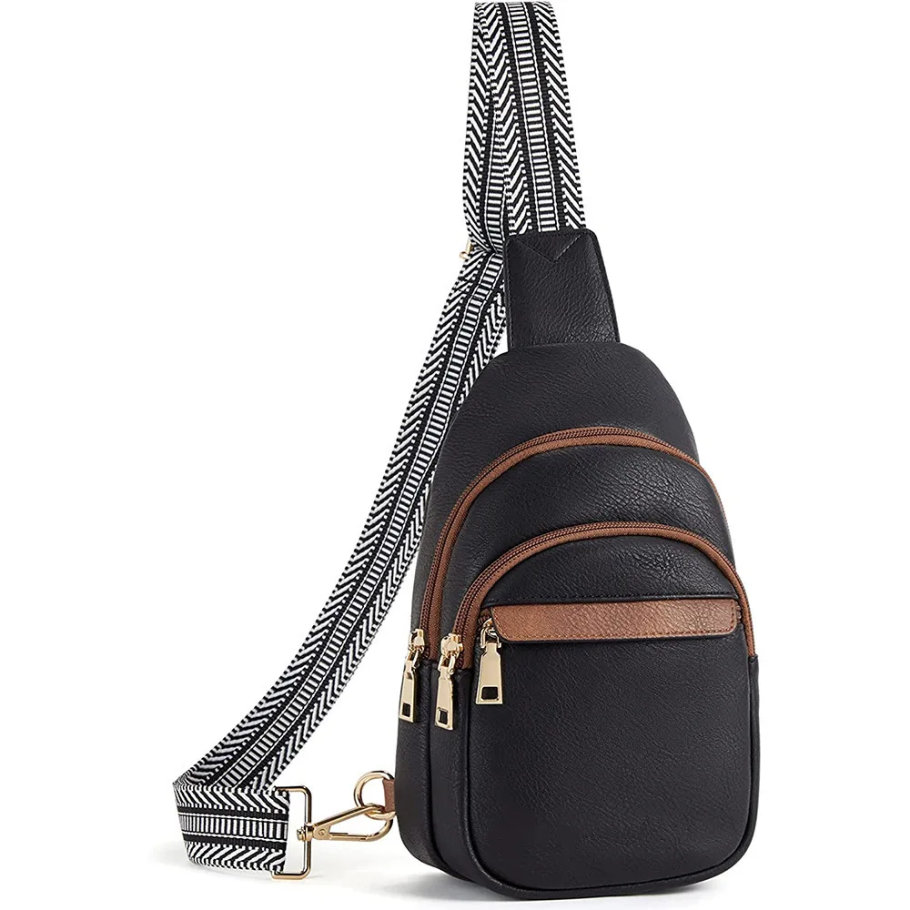 Women Chest Sling Bag Crossbody Bag Leather Shoulder Bag Large Sling Backpack Fanny Packs Chest Bag Travel Cycling sports Bag