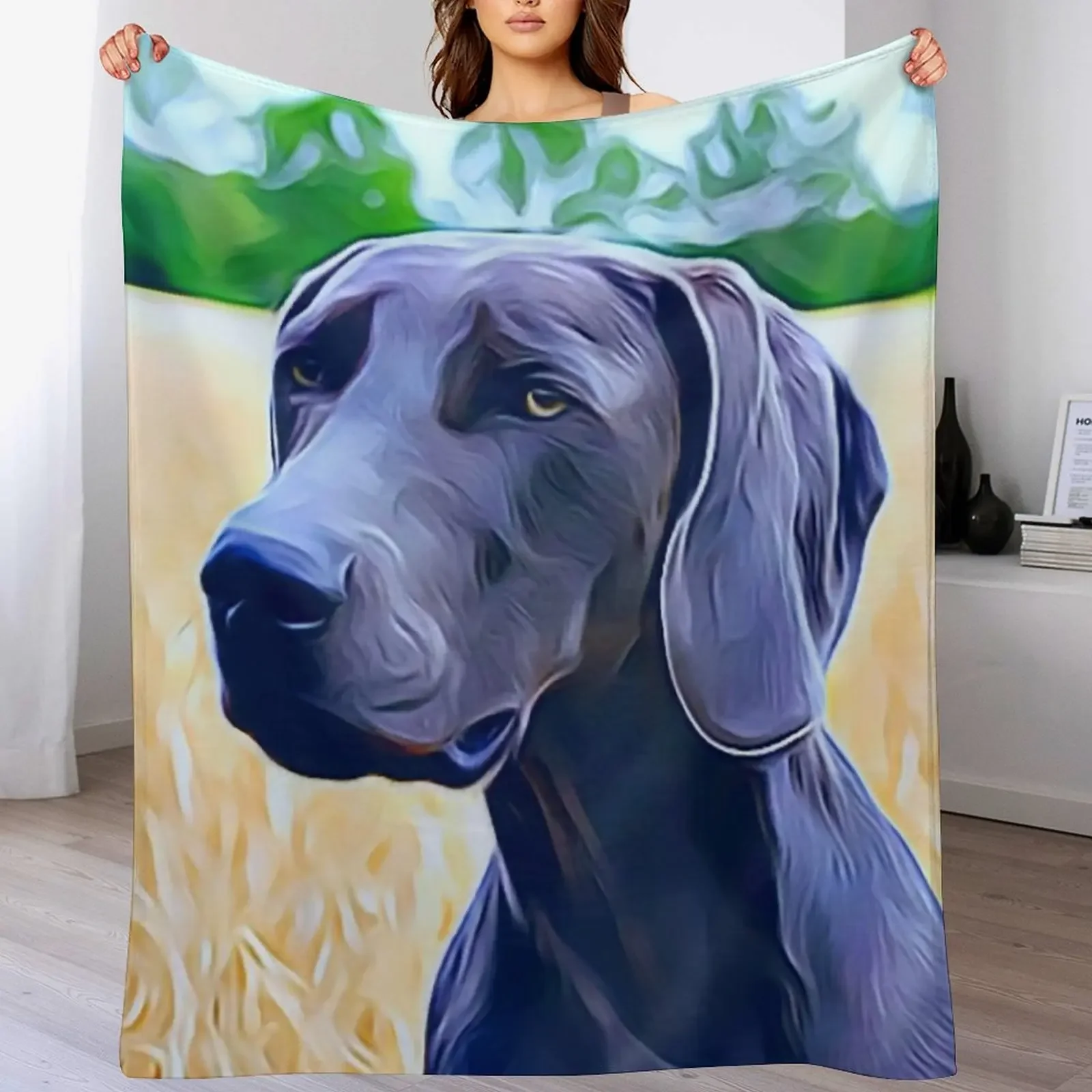 

New The Weimaraner Hunting Dog Throw Blanket Warm Comfortable Blanket Gift for Parents Friends