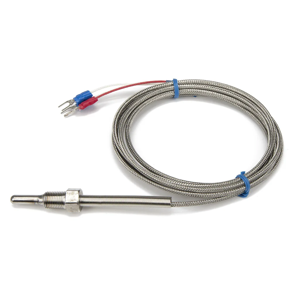 FTARP09 PT100 type 2m metal braided cable 30mm probe head RTD temperature sensor 1/8 1/4 3/8 1/2 3/4 inch M6 M8 M10 M12 thread