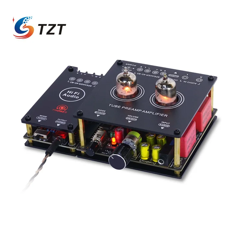 TZT M18 Mini Bluetooth5.3 HiFi 6N15 Electronic Tube Amplifier STA540 Headphone Amplifier Module
