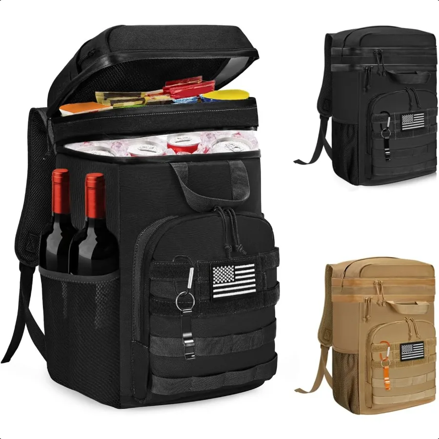 

Backpack Cooler 45 Cans Tactical Insulated Soft Cooler Bag for Men Women Large Capacity Leakproof Back Pack with Widened Top Ha