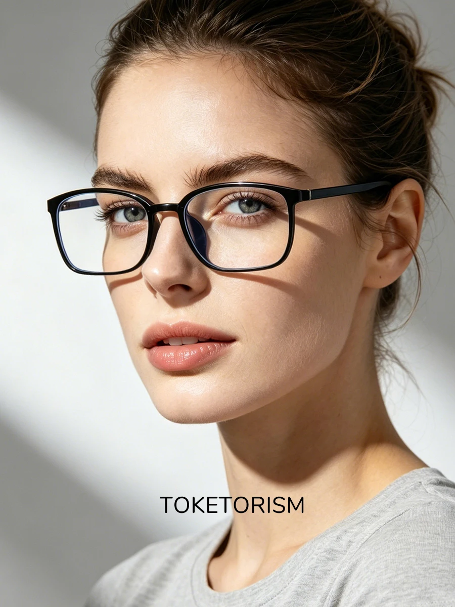 Toketorism Rectangle Frame Women Men's Prescription Glasses Custom Myopia Eyewear Multifocal Eyeglasses