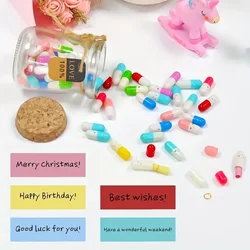 50 - piece Set of Transparent Message Bottles in a Jar: Adorned with Smiley Elements, a Must - have for Weddings and Valentine's