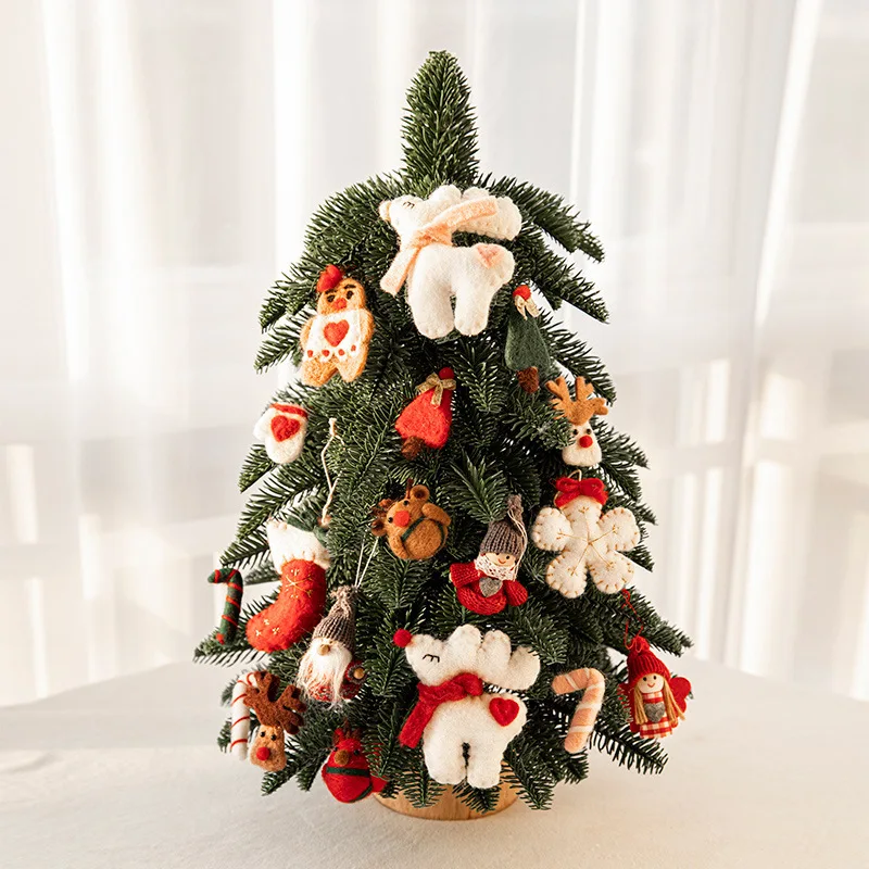 Christmas Decorations Creative Christmas Tree Cartoon Elk Felt Pendant DIY Material Small Doll Christmas Gift