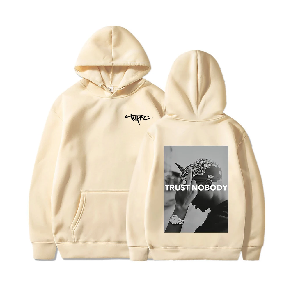 Hoodie 2PAC 2023 Hoodie Rapper TUPAC Print Fashion Street Sweatshirt pria dan wanita Hoodie Harajuku Hip-hop pullover pakaian olahraga