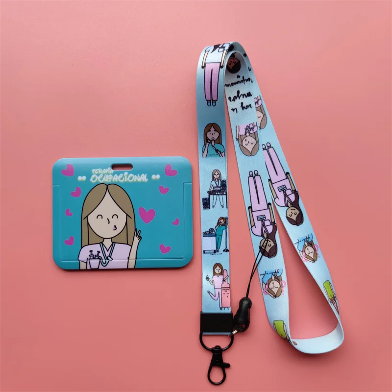 Arzt, Krankenschwester, horizontale Damen-Lanyards, Ausweishalter, Ausweishalter, zum Aufhängen von Seil, Lanyard, amüsantes Kartenetui, einziehbarer Clip – Detail 26