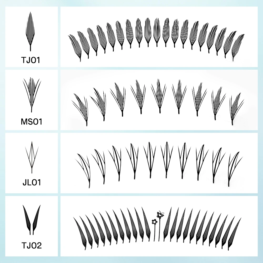 NATUHANA Comic Spire Eyelash C D Curl Anime Effect Lashes Soft Manga Premade Fans Individual Volume Eyelashes Makeup Tools
