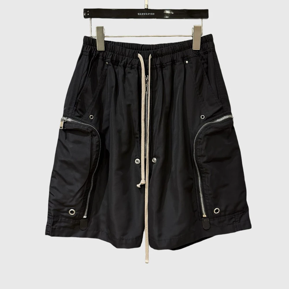 2026 Summer New Men's Solid Color Straight Leg Shorts American Retro Fashion Trendy Street Casual Loose Niche Men's Bottoms