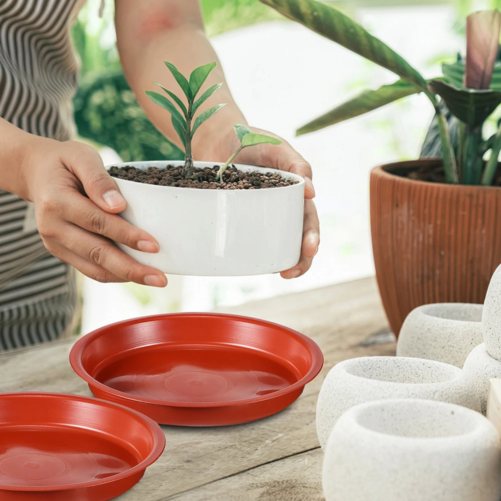 

10pcs Plant Saucer Round 15Cm Plastic Flower Pot Tray For Indoor Plants Drainage Catcher Bonsai Garden Accessories