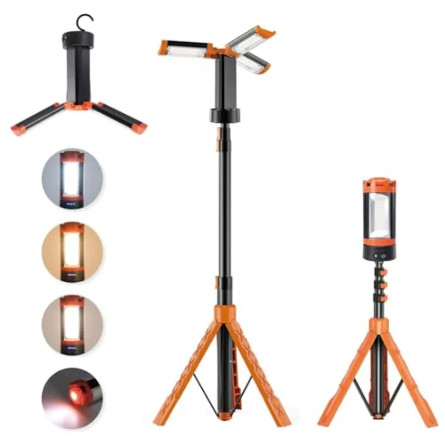 

Перезаряжаемый кемпинговый фонарь с подставкой, алюминиевый, 73 светодиода, портативный, с 5 режимами освещения - телескопическая конструкция